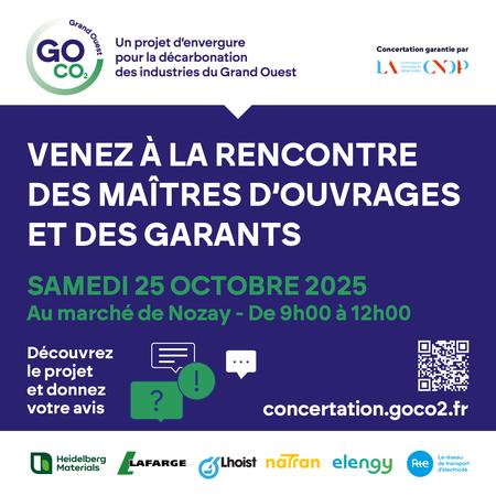 Les maîtres d'ouvrage du projet GOCO2 seront présents le 25 octobre au marché de Nozay