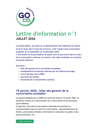 Lettre d'information n°1